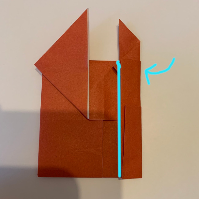 クワガタ 折り紙で簡単に平面で折る作り方 (15)
