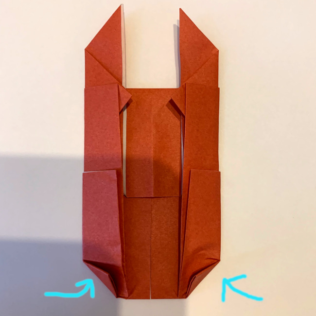 クワガタ 折り紙で簡単に平面で折る作り方 (17)