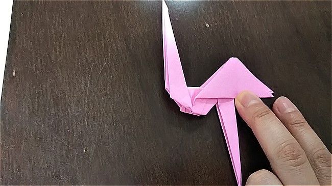 フラミンゴの折り紙 折り方・作り方 (48)