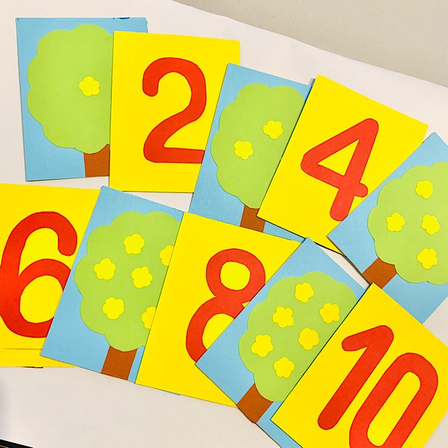 １から１０まで　お花の数字カードの作り方