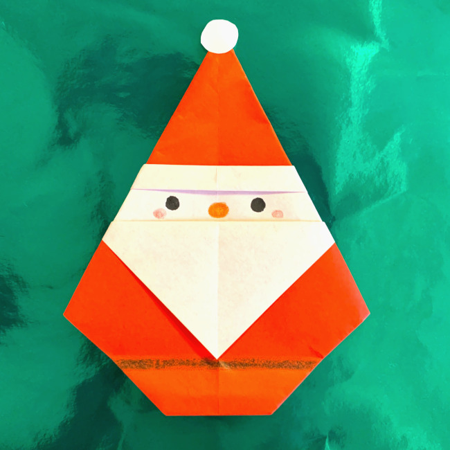 【サンタの折り紙】簡単で3歳の幼児からOK♪12月クリスマス用の折り方