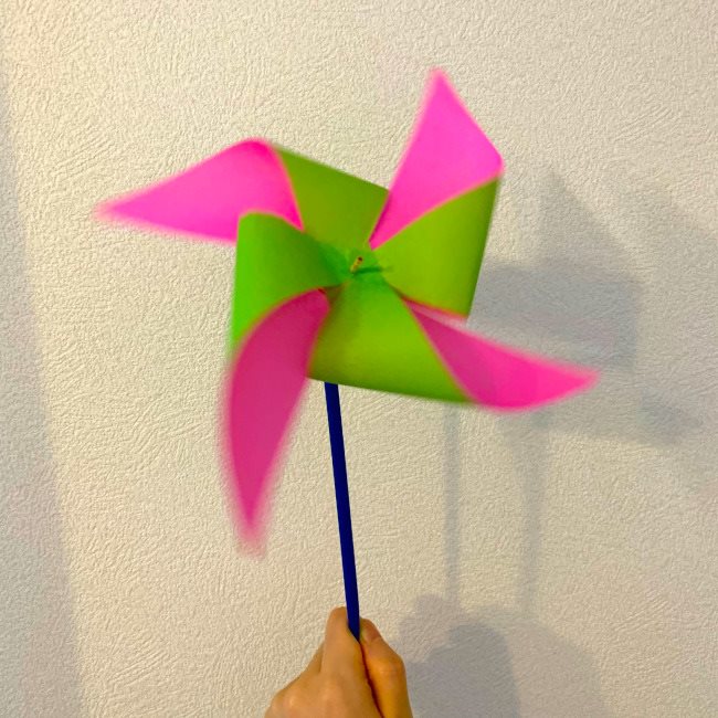 【風車】折り紙でできる簡単で立体的な二色風車の作り方・折り方★