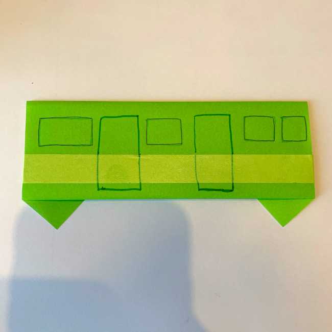 折り紙の電車(平面)の作り方 (4)