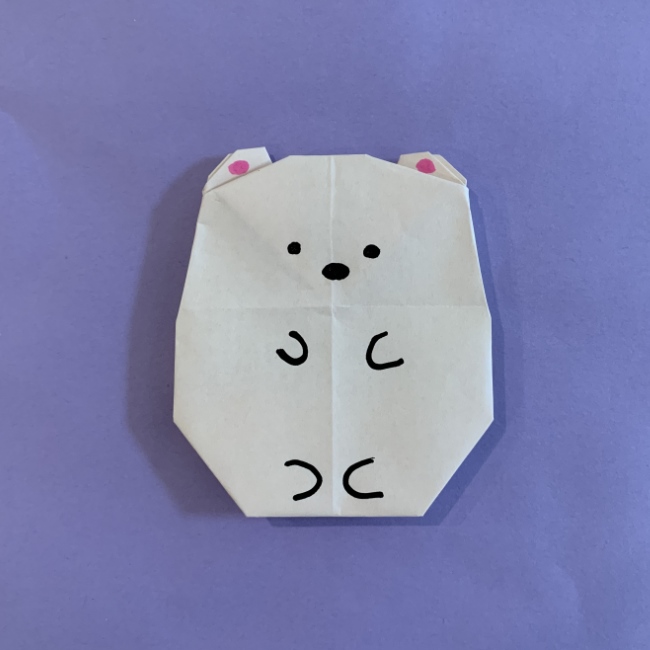 折り紙のすみっこぐらし しろくまの折り方 作り方 子供と作った簡単かわいい白クマ 子供と楽しむ折り紙 工作