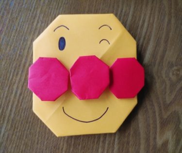 【子供が喜ぶ折り紙】アンパンマンの顔の折り方★簡単♪２歳３歳の幼児から作れる作り方