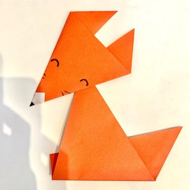 きつねの折り紙こども(3歳～)とつくる簡単な作り方折り方★11月の保育園・幼稚園の製作にピッタリ！