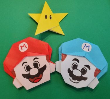 マリオの折り紙｜折り方(簡単★１枚でOK)は？ルイージにもなる作り方★