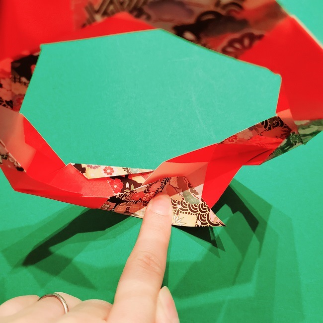 【1月】折り紙のお正月リースの作り方 (22)
