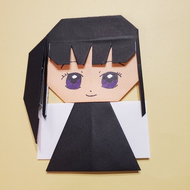 きめつの刃の折り紙 つゆりカナヲの折り方☆髪飾りがかわいい鬼滅の刃 