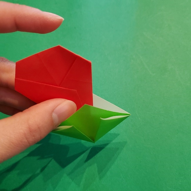 梅の花 つぼみ 折り紙の折り方 作り方 切らないで作れる簡単でかわいい飾り 子供と楽しむ折り紙 工作