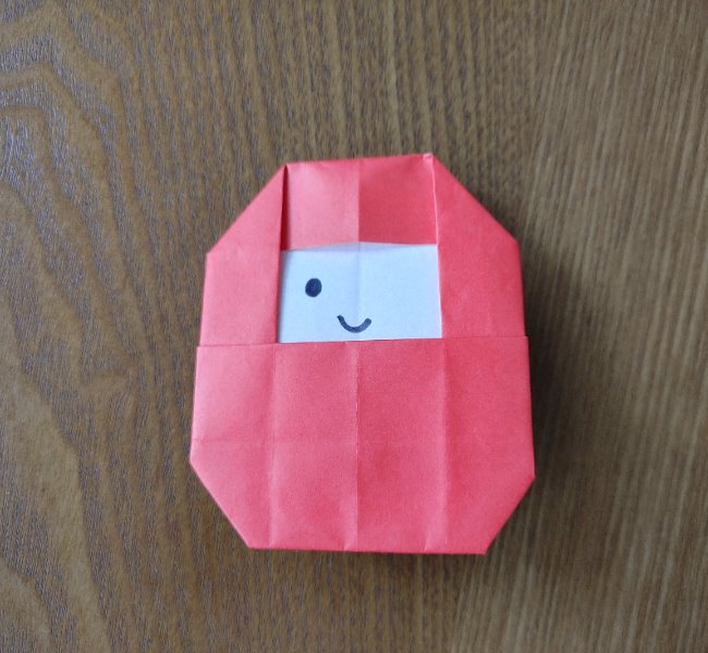 1月の折り紙 簡単！だるまの折り方・作り方 (13)