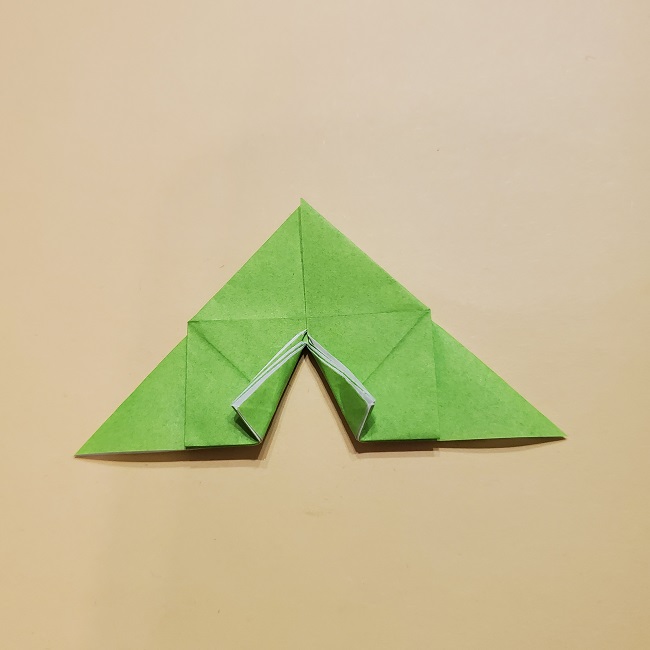 カナヲの髪飾りの作り方 折り紙は黄緑色