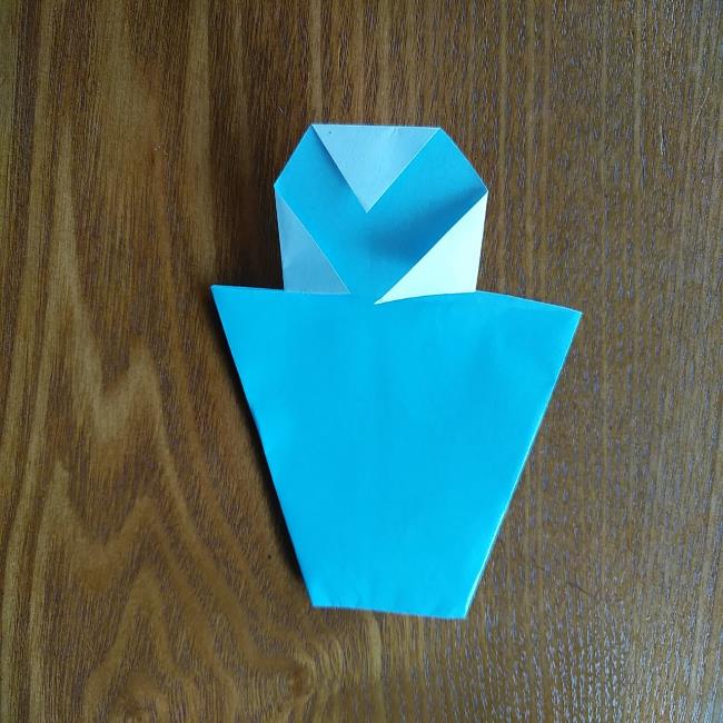 すみっこぐらしの折り紙もぐら・ぺんぎん(本物)の折り方 (6)
