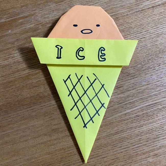 すみっこぐらしの折り紙アイスは簡単かわいい！子供と一緒に作ったよ (2)