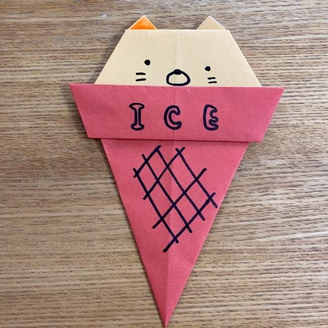 すみっこぐらしの折り紙アイス：折り方作り方 (25)