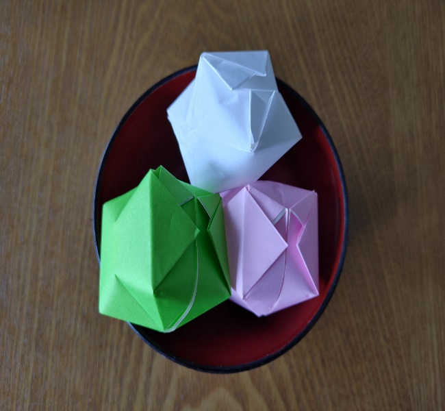 ひな祭りの折り紙 ひなあられの折り方★立体的なのに簡単でかわいい作り方