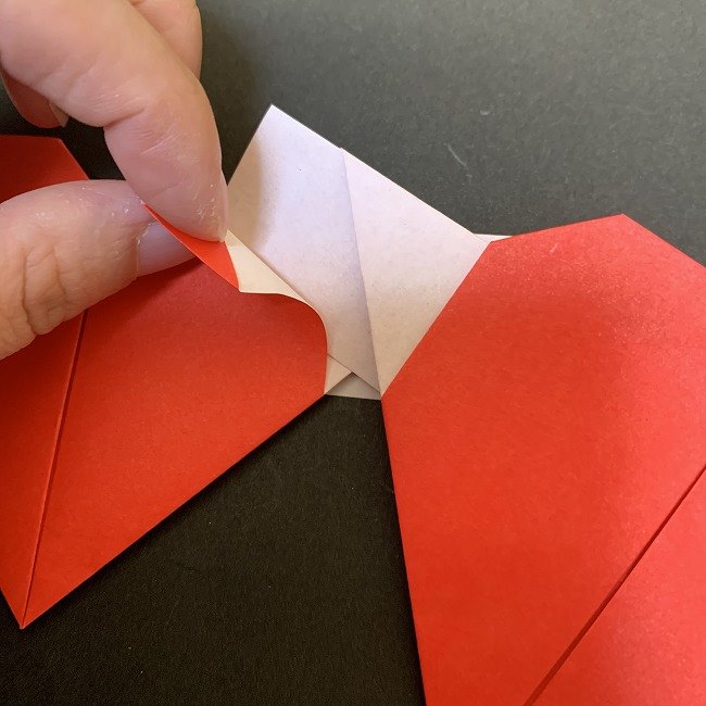 ハート型リースの作り方(折り紙) (16)