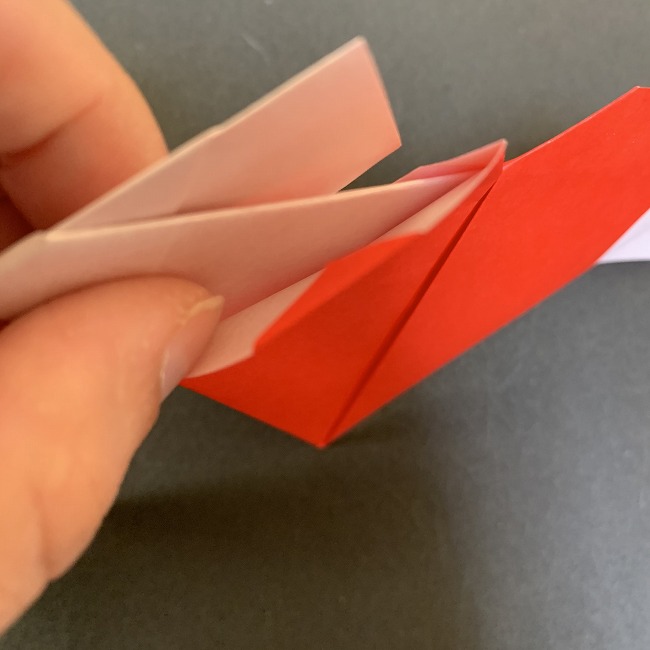 ハート型リースの作り方(折り紙) (21)