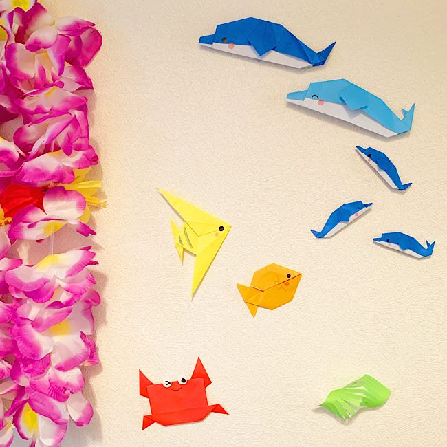 イルカの折り紙は幼児の子供でもカンタン★海や水族館のイメージで楽しもう♪