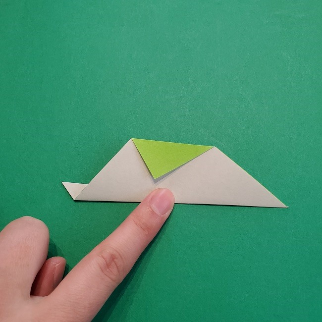 折り紙の【椿の葉っぱ】の折り方★折り図 (6)
