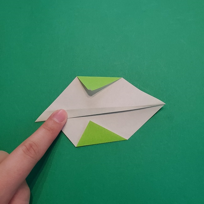 折り紙の【椿の葉っぱ】の折り方★折り図 (7)