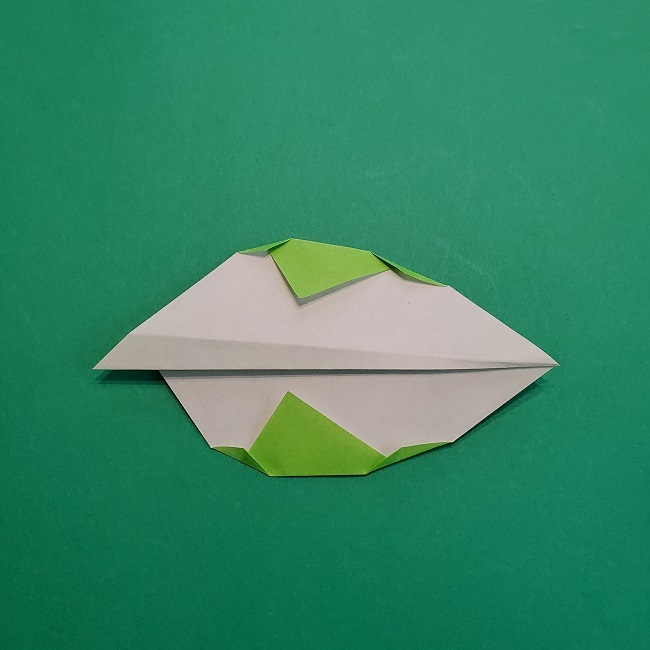 折り紙の【椿の葉っぱ】の折り方★折り図 (9)
