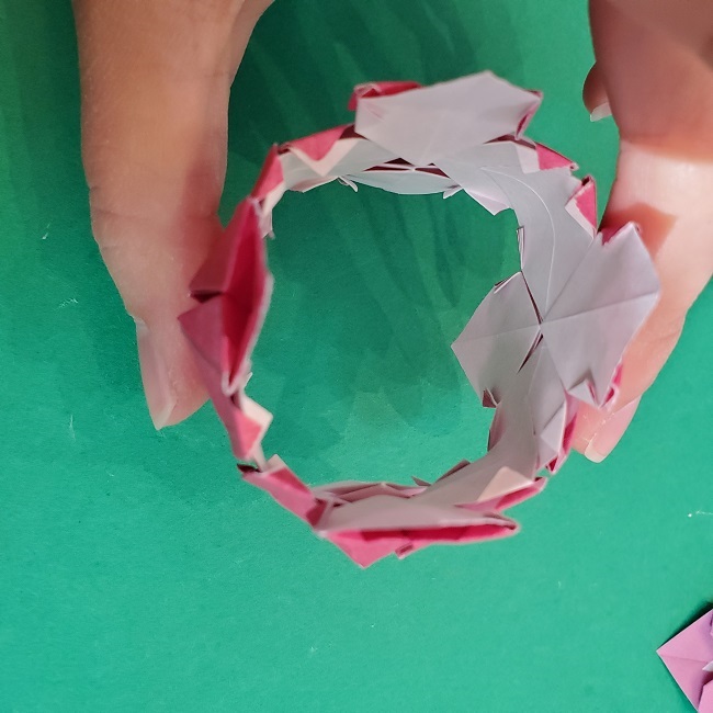 折り紙のくす玉(ハート・ミニサイズ)作り方 (29)