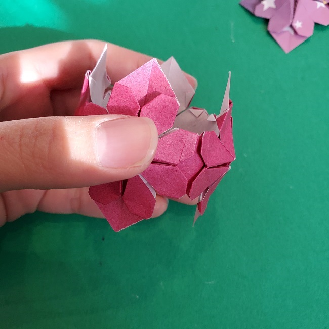 折り紙のくす玉(ハート・ミニサイズ)作り方 (30)