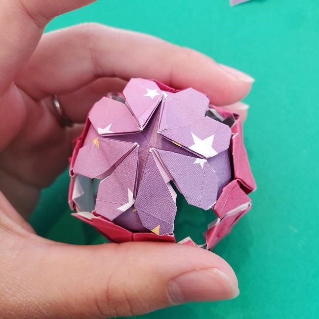 折り紙のくす玉(ハート・ミニサイズ)作り方 (32)