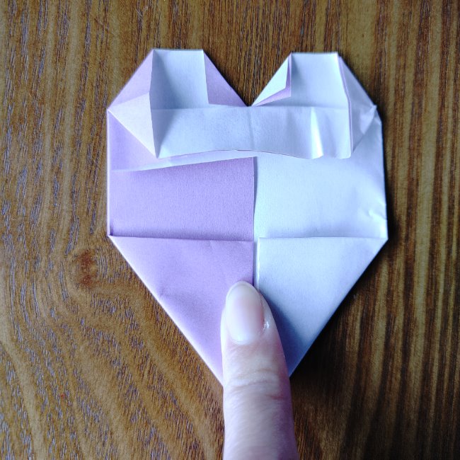 折り紙のハート(二色)の折り方・作り方 (10)