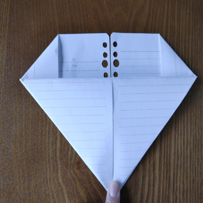 折り紙のハート(長方形から)の折り方・作り方 (6)