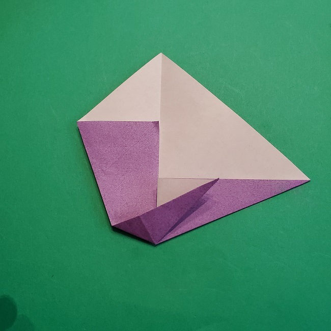 折り紙の椿(平面)の折り方・作り方(10)