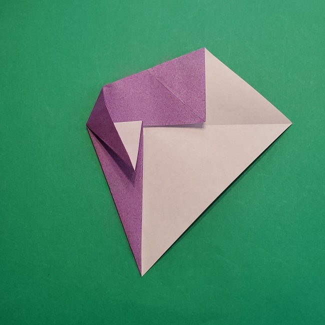 折り紙の椿(平面)の折り方・作り方(11)