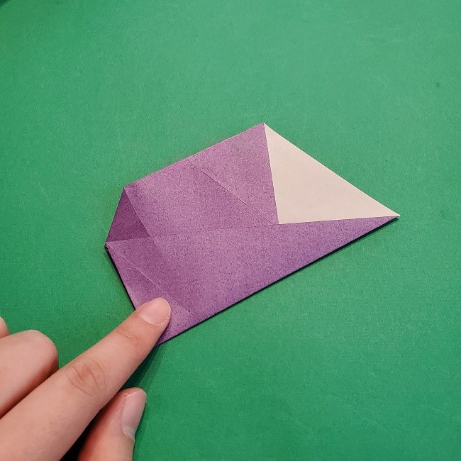 折り紙の椿(平面)の折り方・作り方(12)