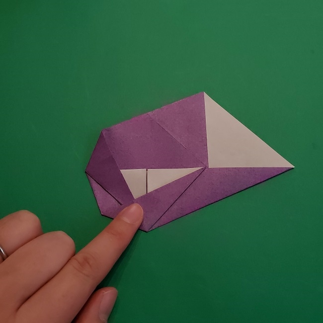 折り紙の椿(平面)の折り方・作り方(13)