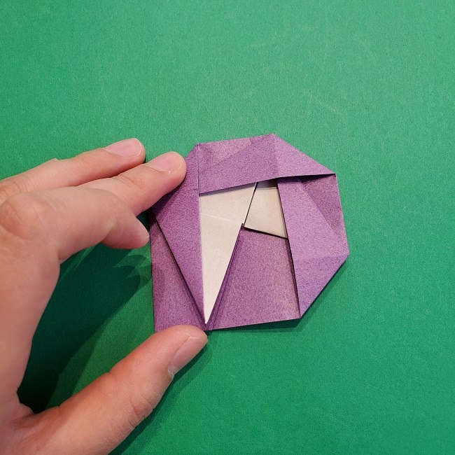 折り紙の椿(平面)の折り方・作り方(16)