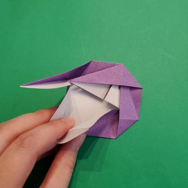 折り紙の椿(平面)の折り方・作り方(17)