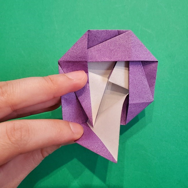 折り紙の椿(平面)の折り方・作り方(18)