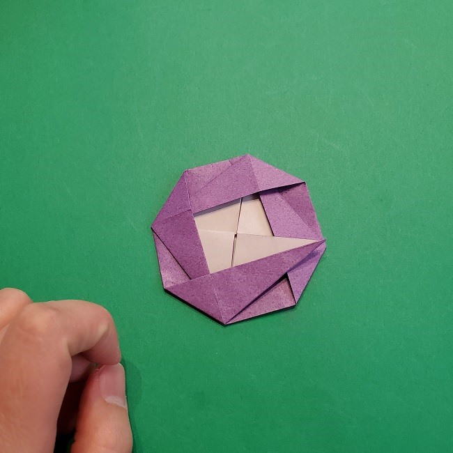 折り紙の椿(平面)の折り方・作り方(20)