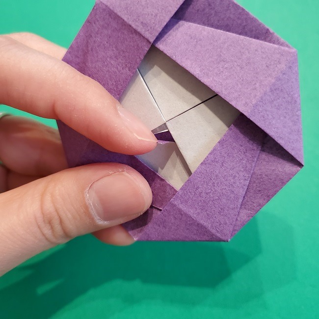 折り紙の椿(平面)の折り方・作り方(23)
