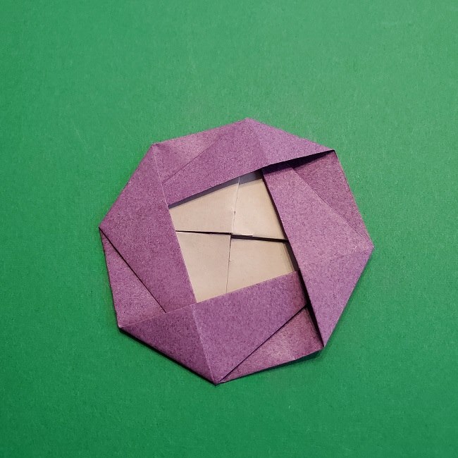 折り紙の椿(平面)の折り方・作り方(24)