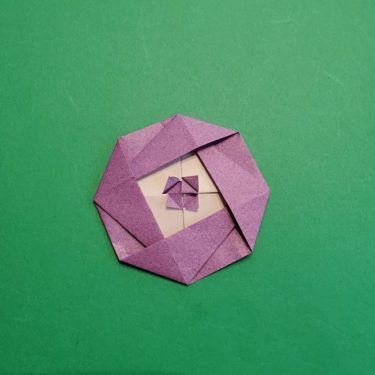 折り紙の椿(平面)の折り方・作り方(25)