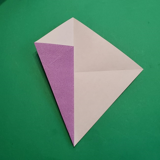 折り紙の椿(平面)の折り方・作り方(7)