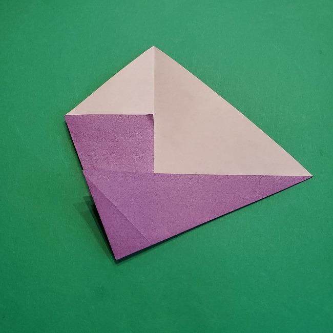 折り紙の椿(平面)の折り方・作り方(8)
