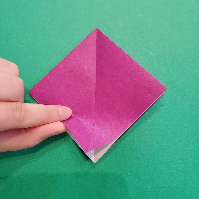 椿の折り紙(立体)の作り方・折り方 (10)