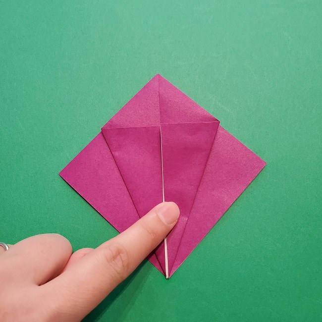 椿の折り紙(立体)の作り方・折り方 (11)