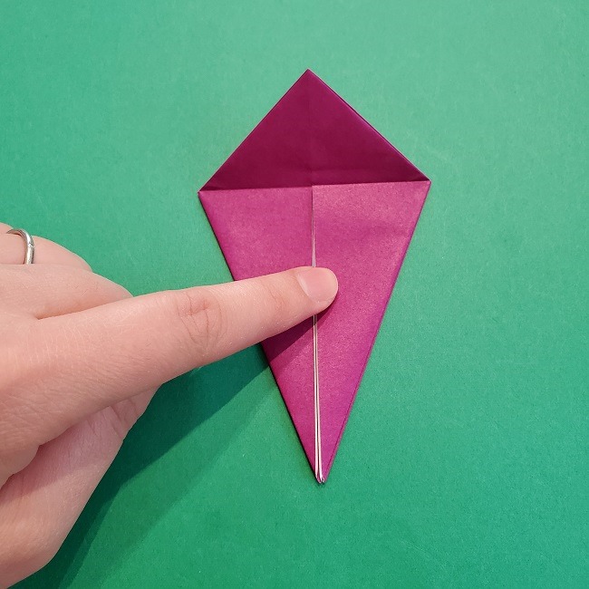 椿の折り紙(立体)の作り方・折り方 (14)