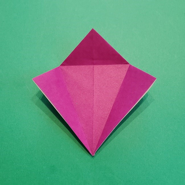 椿の折り紙(立体)の作り方・折り方 (15)