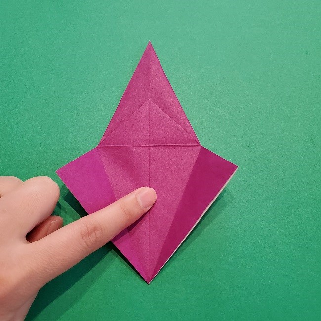 椿の折り紙(立体)の作り方・折り方 (20)