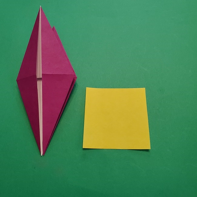 椿の折り紙(立体)の作り方・折り方 (22)